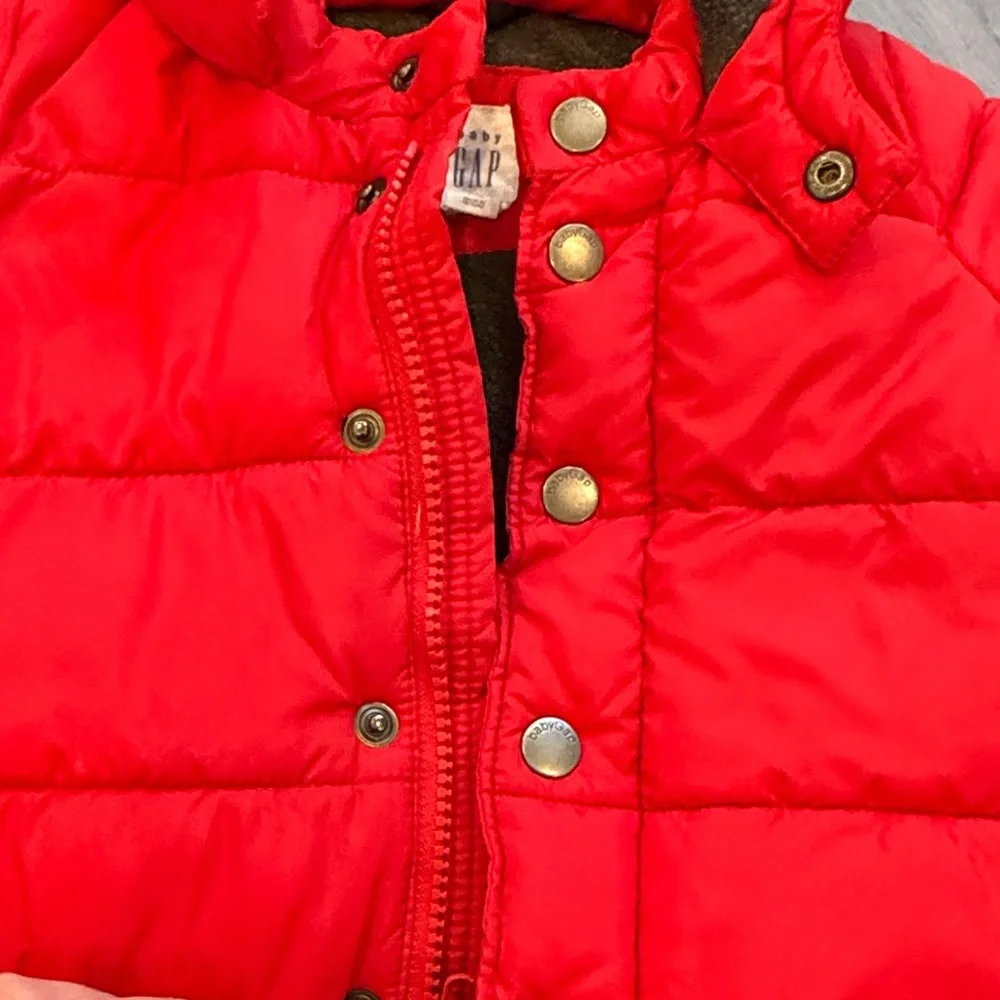 Baby Gap Red Hooded Puffer Jacket Size 2T C17-020